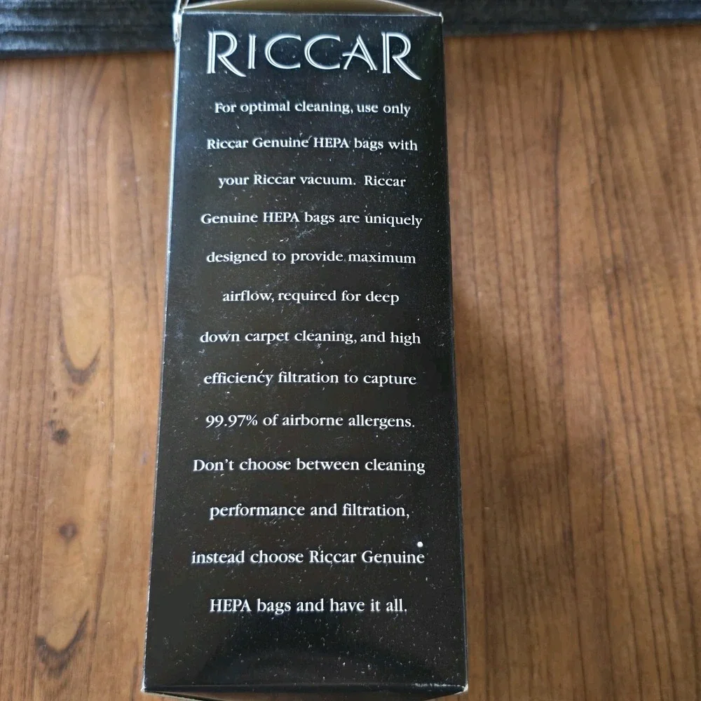 Riccar Radiance RADP & RAD HEPA Filtration Vacuum Bags Type 3‎ Pack Open Box